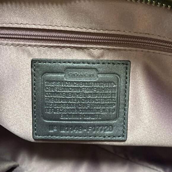 Auth COACH Gallery Embossed Patent Leather Large East West Zip Tote F17729 - - Picture 8 of 8